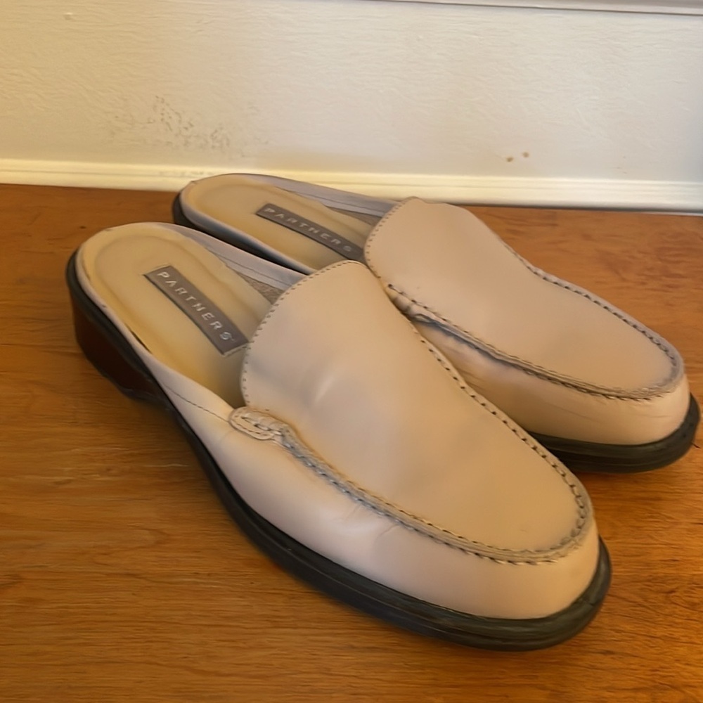 Vintage Partners Tan Leather Slip-On Mule Shoe Loafer Made in Brazil Women 7